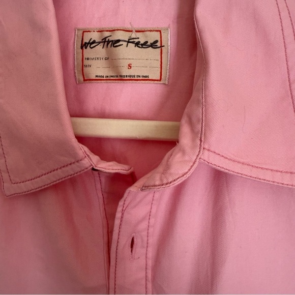 NWOT FREE PEOPLE We The Free Freddie Shirt Button Down Fairy Tale Pink XS/S - Picture 16 of 16